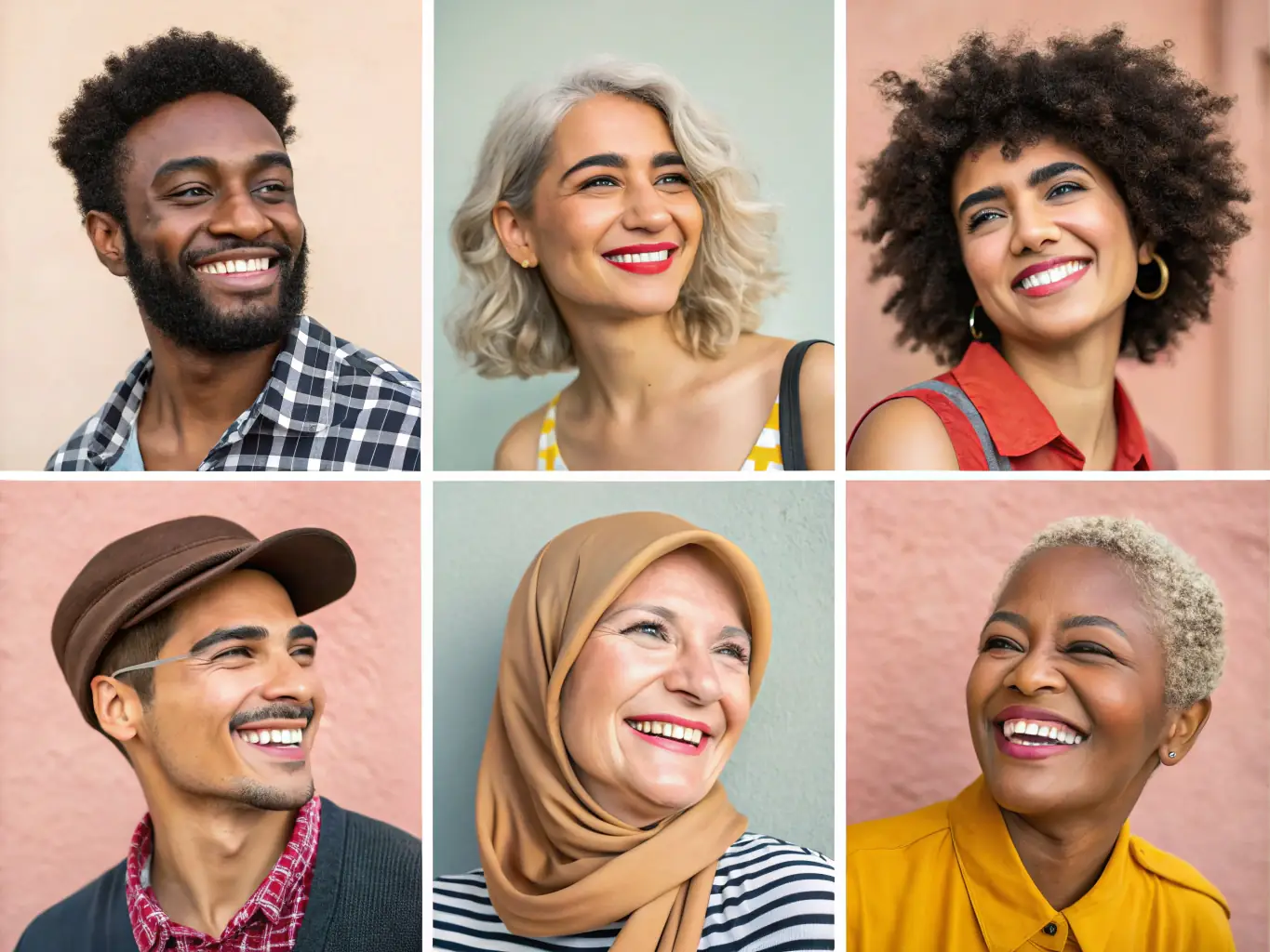A vibrant photograph from the Community Portrait Project, showcasing a diverse range of local residents with expressive and engaging portraits.